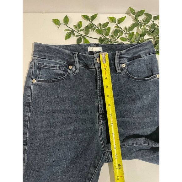 Good American Womens Distressed Skinny Jeans Size 8/29 Blue Raw Hem Cotton Blend - Picture 11 of 15